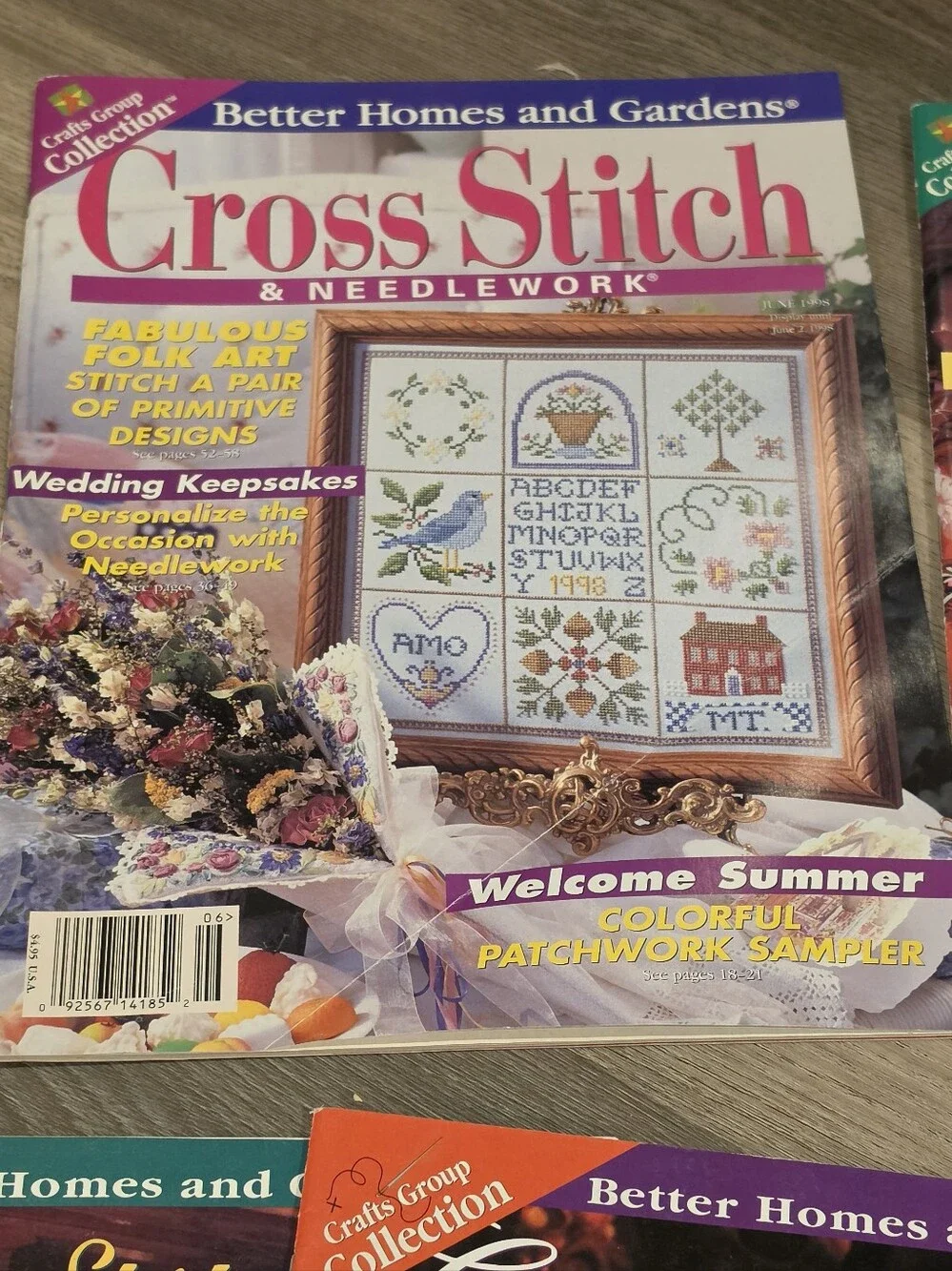 Vintage Better Homes and Gardens Cross Stitch Needlework Magazine Lot 90s Craft